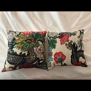 2 Chiang Mai dragon designer pillow covers